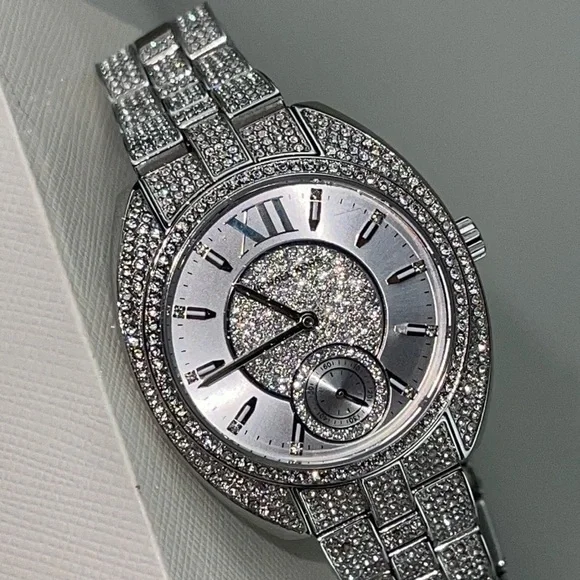 Michael Kors Luxurious Dena Pavé Silver-Tone Watch Ladies - Picture 7 of 11